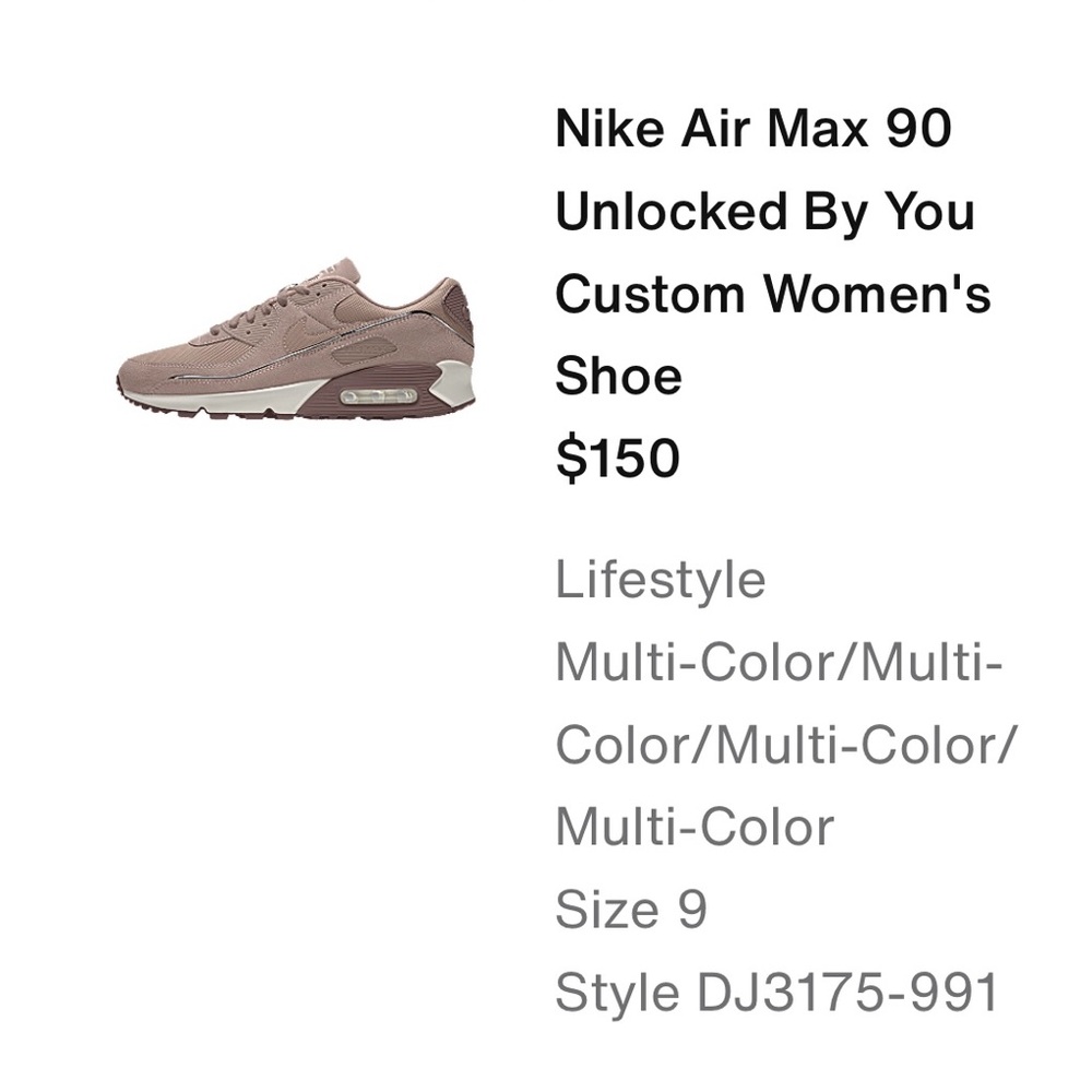 Nike Air Max 90 Custom Women's Shoe in Tan and Cream